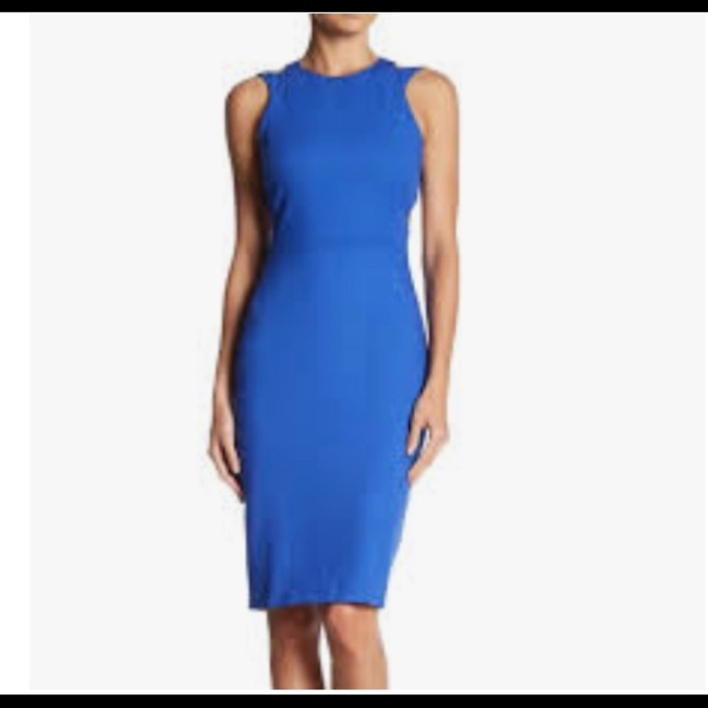 French Connection Whisper Light Cutout Blue Dress